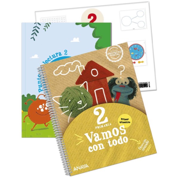 Vamos con todo 2. Primer trimestre. + Punto de lectura 2. + Material manipulativo. 2º Educación Pr