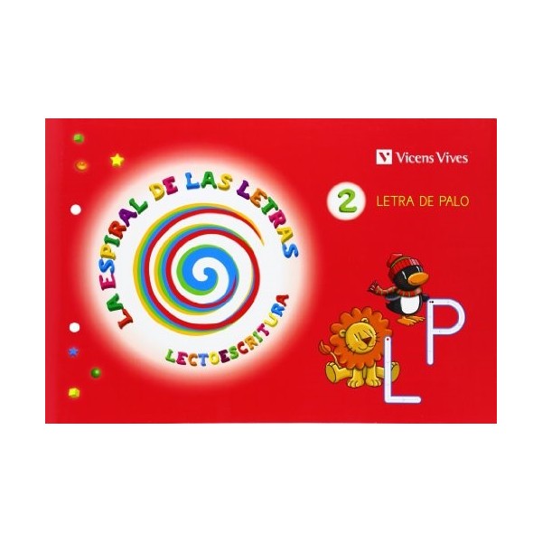 Espiral Letras. Lectoescritura 2 Letra Palo Infantil 5 años