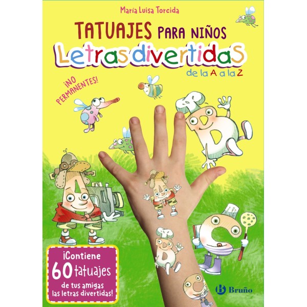 Tatuajes para niños. Letras divertidas de la A a la Z