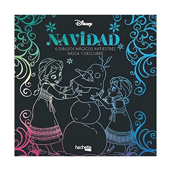 Arteterapia. Navidad Disney. 6 dibujos mágicos antiestrés. Rasca y descubre