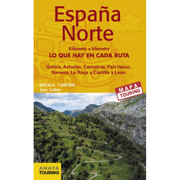 Mapa de carreteras España Norte 1:340.000 -  (desplegable)