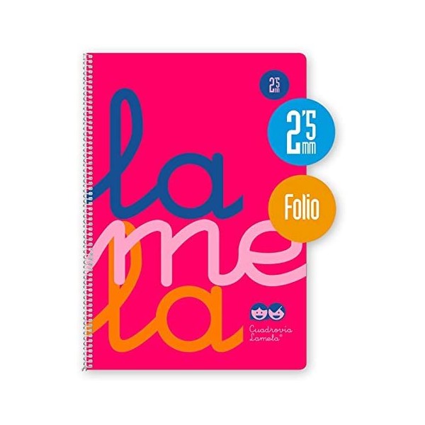 Cuaderno tapa poli. Cuadrovia f. 80 h. 2,5 mm Rosa