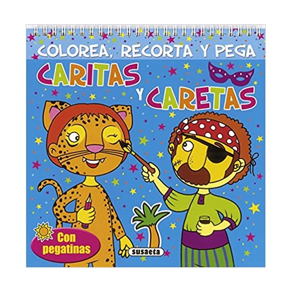 Caritas y caretas. Colorea recorta y pega