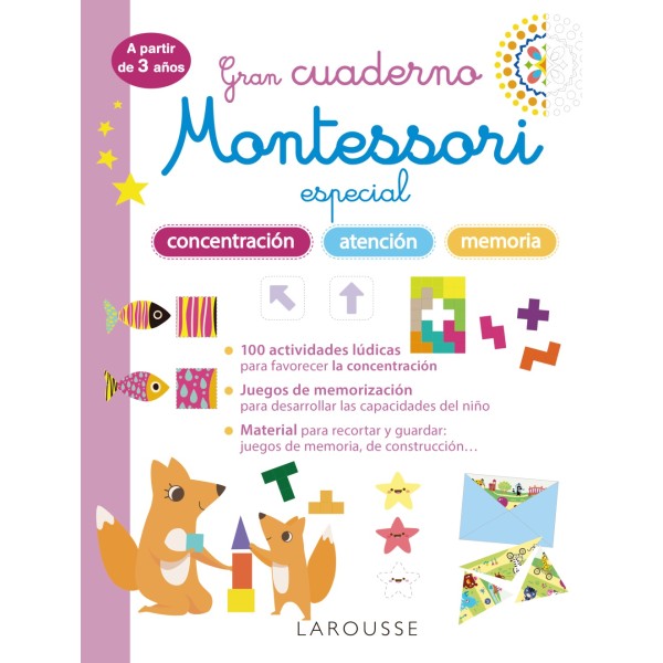 Gran cuaderno Montessori especial concentración, atención y memoria. A partir de 3 años