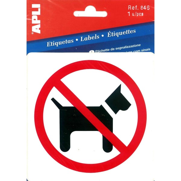 Etiqueta Prohibido Perros 114x114