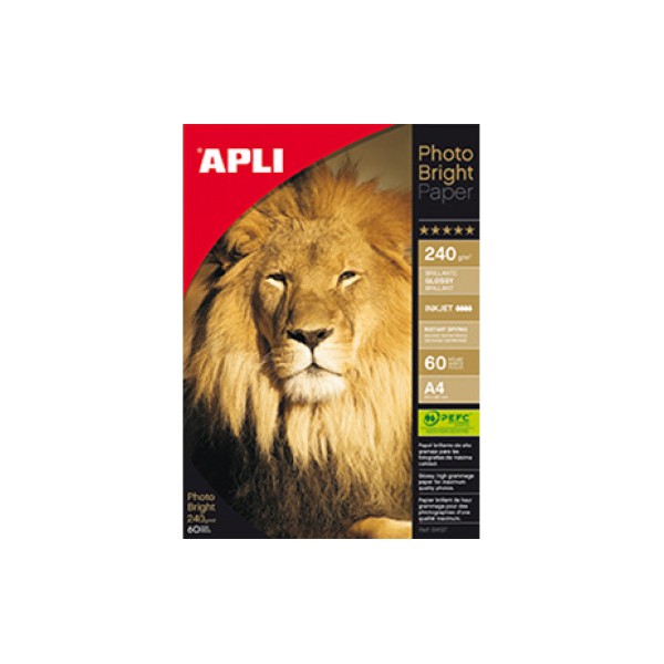 Papel Apli Photo Bright 200 g. A4 60 h.