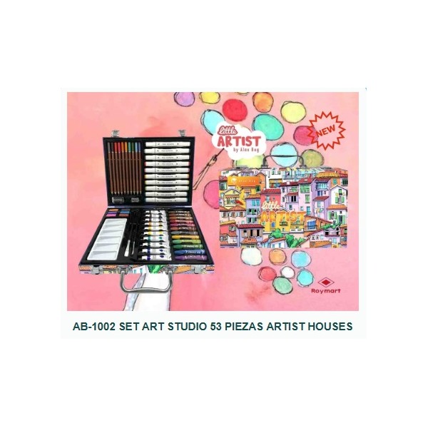 Maletin pintura art studio houses 53pzs