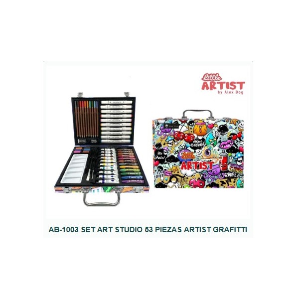 Maletin pintura art studio grafitt 53pzs