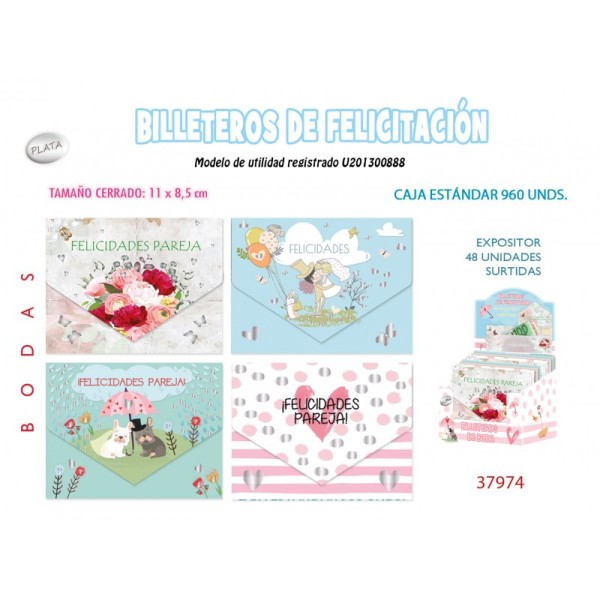 Tarjet billetero bodas peq p48 37974