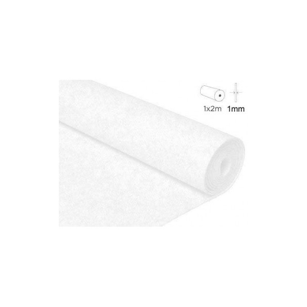 Rollo fieltro 1x2 m. 0,80 mm. Blanco