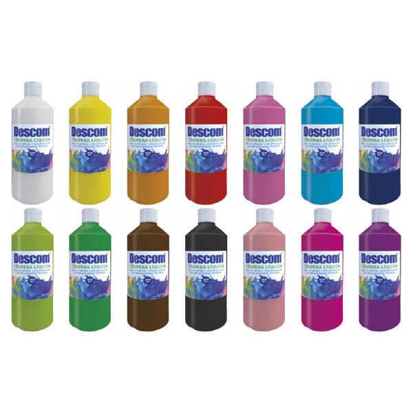 Tempera liquida Descom 500 ml. Azul oscuro