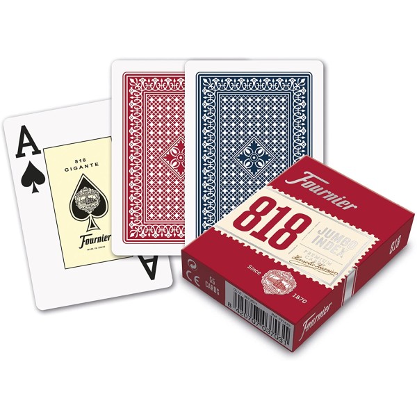 Baraja poker 818 55 roja/azul 21643