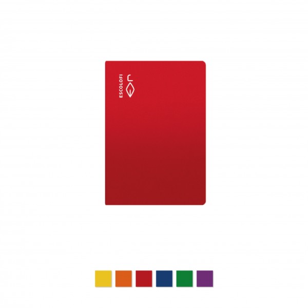 Libreta Escolofi 32h. 4. liso  Rojo