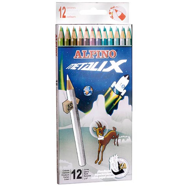 Estuche 12 lapices de colores Alpino Metalix