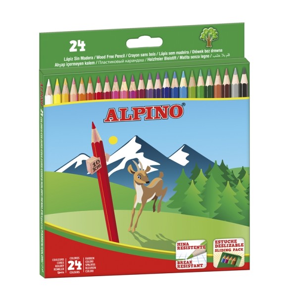 Estuche 24 lapices colores Alpino