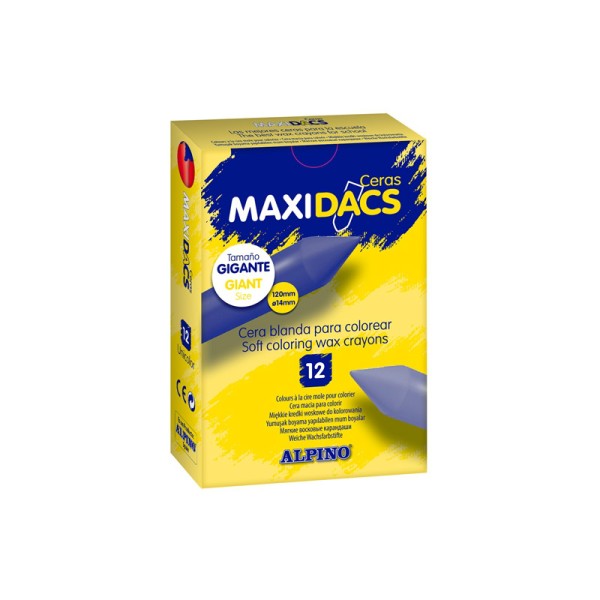 Caja de 12 ceras Maxidacs Naranja