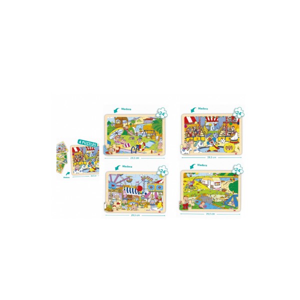 Jda set 4 puzzles tiempo libre