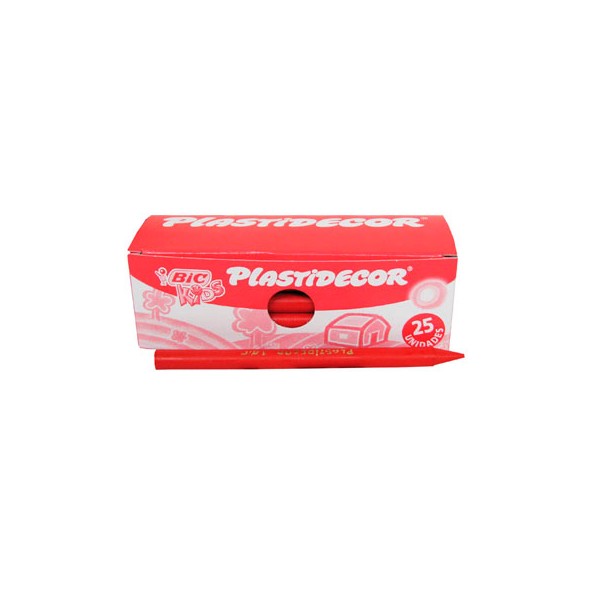 Caja 25 ceras Plastidecor Rojo