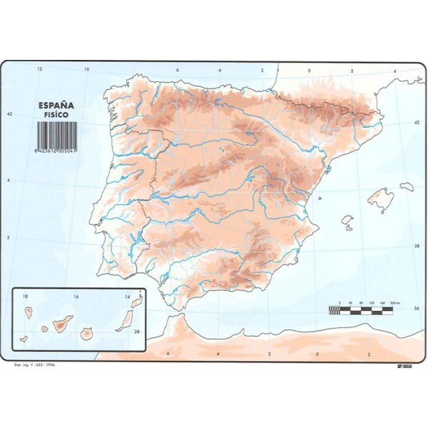 Mapa mudo a4 españa f p50