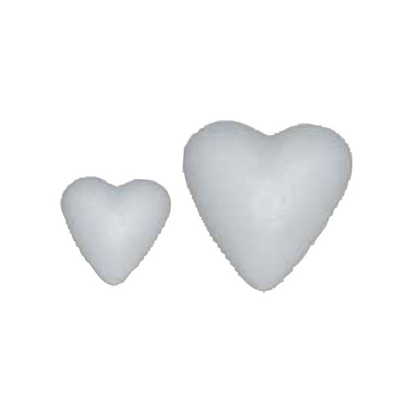 Corazones de porex 5 cm. bolsa 15 u.