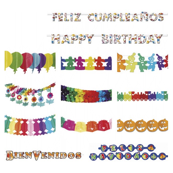 Guirnalda feliz cumpleaños decorada