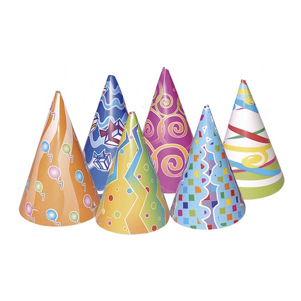 Pack de 25 sombreros cono fiesta 15,5 x10,5